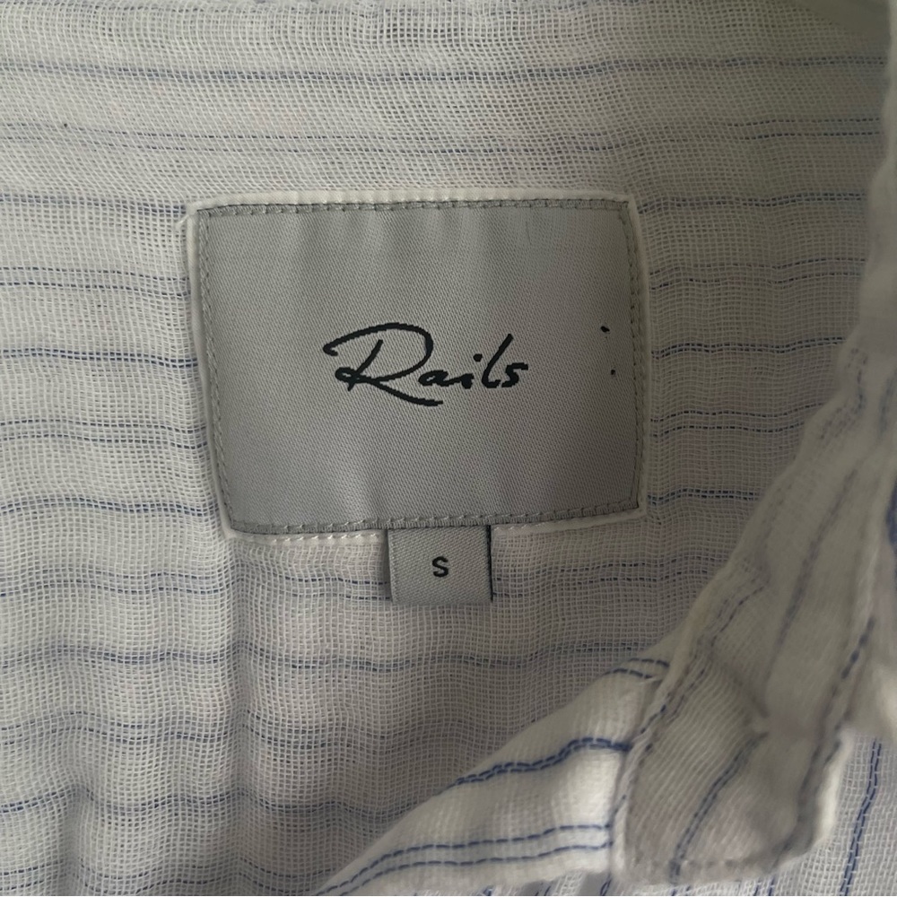 Rails Striped Button Down Long Sleeve Pocket Shirt - image 4